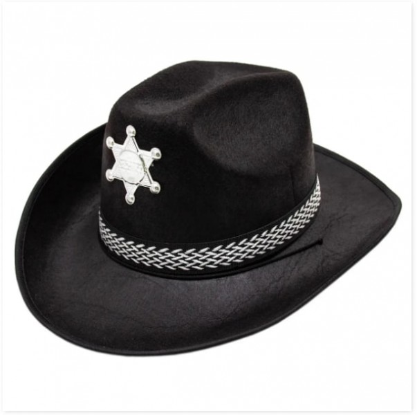 фетровий карнавальний шляп шериф, 58-60 см, чорний, повлік devi (460038)