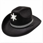 фетровая карнавальная шляпа шериф, 58-60 см, черный, войлок devi (460038)