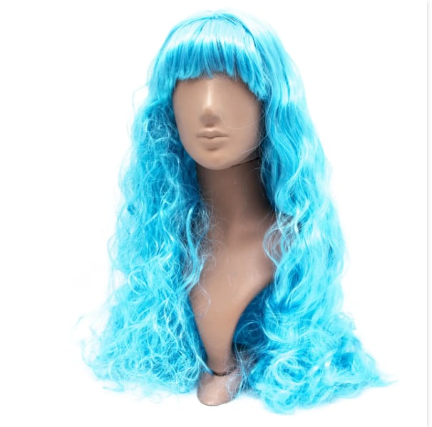 карнавальна перук, 48-50 см, блакитний, синтетичне волокно devi (461356)