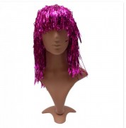 парик карнавальный, розовый, 38-40 см, пвх devi (462216)