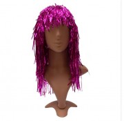 парик карнавальный однотонный, розовый, 43-45 см, пвх devi (462223)