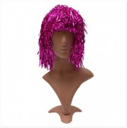 парик карнавальный однотонный, розовый, 32-35 см, пвх devi (462209)
