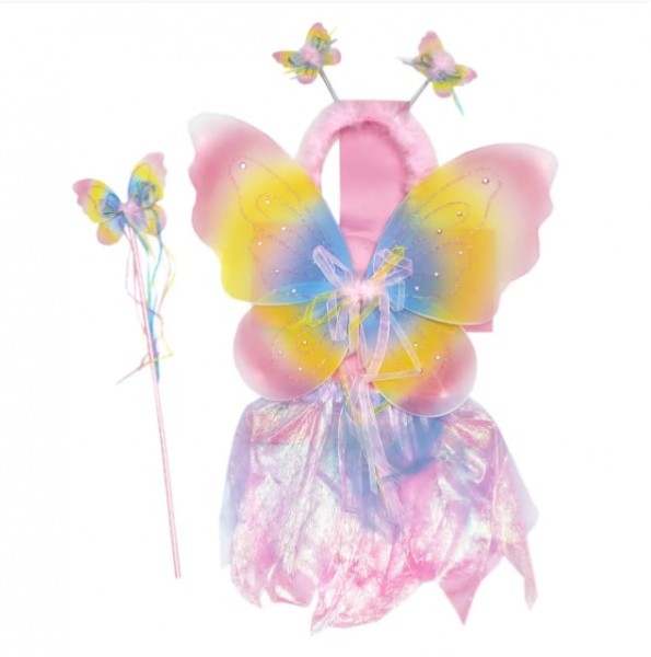 Дитячий карнавальний костюм - фея, 4-8 років, рожовий, нейлон devi (wb01526c-4)