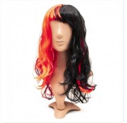карнавальный парик, 48-50 см, красно-черный, синтетическое волокно devi (461851)