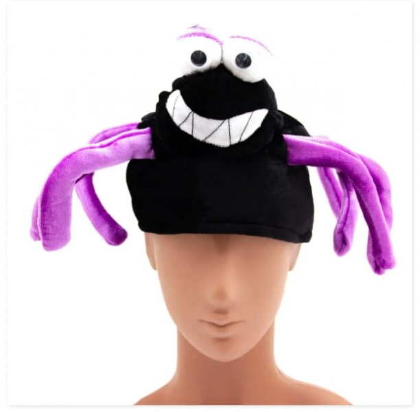 карнавальний капелюх devi , 36x36x17 см, вельвет, поліестер, чорно-фіолетовий (461332)