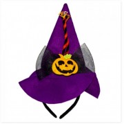 карнавальная шляпа-ободок тыква, фиолетовый, фетр devi (513276-3)