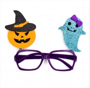 карнавальные очки с привидением и тыквой, фиолетовый, пластик devi (513344-2)