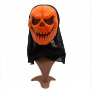 карнавальная маска череп, 20x38 см, полиэстер, оранжевый devi (462537)