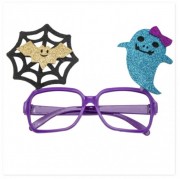 карнавальные очки с летучей мышью и привидением, фиолетовый, пластик devi (513344-4)