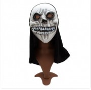 карнавальная маска череп, 20x38 см, полиэстер, белый devi (462544)
