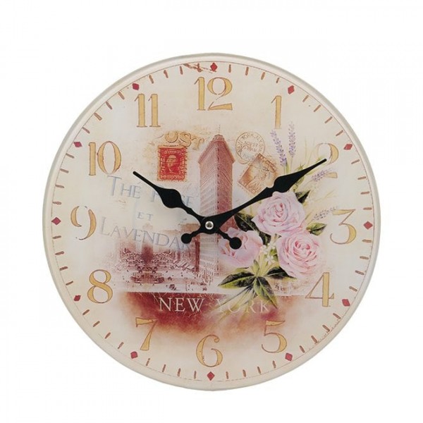 Часы стеклянные D-30 см. Flora 30500