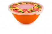 Миска-салатница с крышкой Bon Appetit MMS-PB-119 4л, 27,5x27,5x13см, оранжевый
