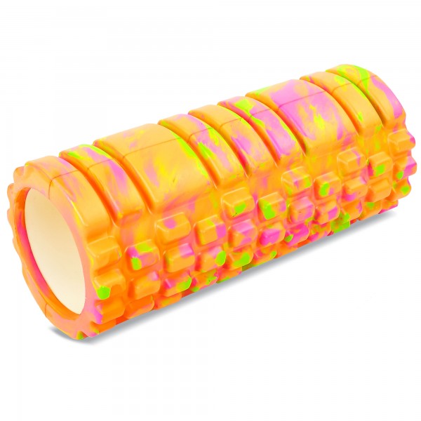 Роллер для йоги та пілатесу SP-Sport Grid Combi Roller (FI-4940) 33см оранжево-фіолетовий