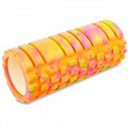Роллер для йоги и пилатеса  SP-Sport Grid Combi Roller (FI-4940) 33см оранжевый-фиолетовый