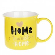 Чашка керамическая Sweet Home 0,4 л. желтая Flora 31621