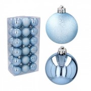 Набор пластиковых синих новогодних шаров 36 шт. D-5 см. Flora 43111
