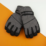Перчатки лыжные на липучке с флисовой подкладкой (арт. 22-12-57) S серый