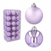 Набор пластиковых фиолетовых новогодних шаров 36 шт. D-5 см. Flora 43112