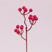 Веточка новогодняя с красными ягодками Flora 75956