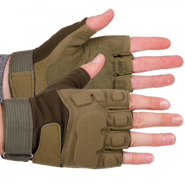 Тактичні рукавички з відкритими пальцями SP-Sport BC-8811 розмір M оливковий