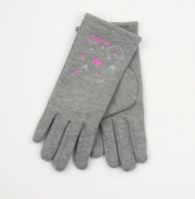Подростковые цветные трикотажные перчатки (арт. 18-4-13) M серый