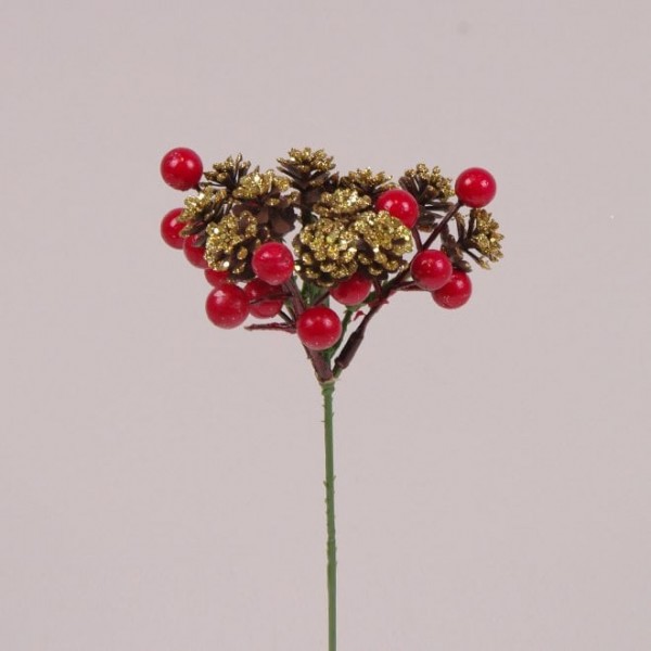 Гілочка новорічна червона Flora 75778