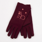 Подростковые цветные трикотажные перчатки (арт. 18-4-13) M бурдовый
