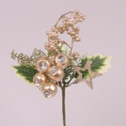 Гілочка новорічна із золотими ягідками Flora 75945
