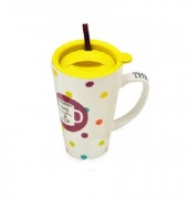 Чашка с крышкой и трубочкой MMS-TL00091 Colorful cup, 550мл, желтый