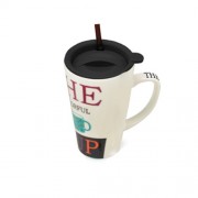 Чашка з кришкою та трубочкою MMS-TL00091 Colorful cup, 550мл, чорний