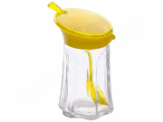 Емкость для сыпучих продуктов с пластиковой крышкой и ложкой MSN-7075-01 180мл Желтый