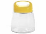 Емкость для сыпучих продуктов стеклянная MSN-7027  12,5х12,5х15см 1л Желтый