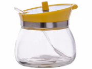 Ємність для сипучих продуктів з пластиковою кришкою та ложкою MSN-7075-02 250мл Жовтий