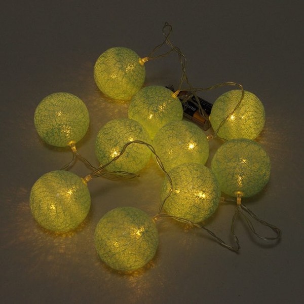 Гірлянда Бавовняні кульки смарагдова D-6 см. Flora 8997