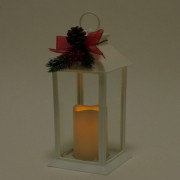 Подсвечник-фонарь со свечой LED белый Flora 27752