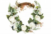 Декоративный венок из роз, гвоздик и лютиков BonaDi DY7-388, 43см