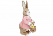 Декоративна фігурка BonaDi Кролик з кошиком NY27-910, 47см