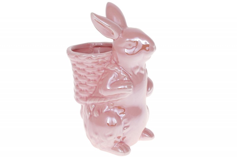 Декоративна статуетка BonaDi Кролик з кошиком 733-384, 21см