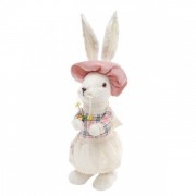Декоративна Пасхальна фігурка Flora Кролик дівчинка з квітами 42019, 50 см.
