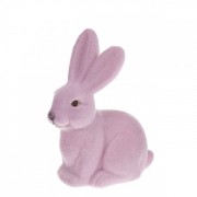 Декоративная фигурка Flora Пасхальный Кролик флок фиолетовый 40333, 15 см.