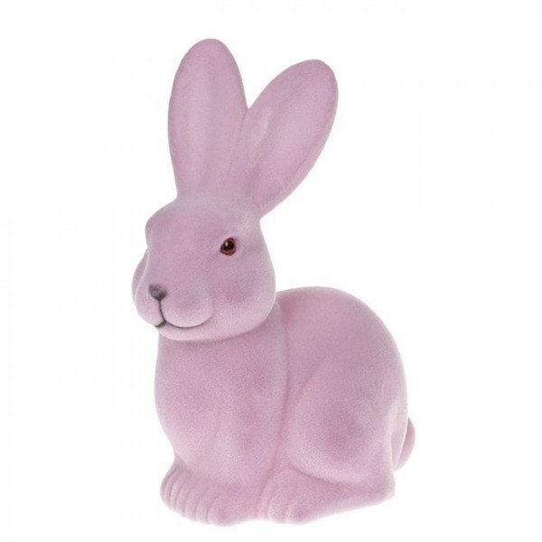 Декоративна фігурка Flora Пасхальний Кролик флок фіолетовий 40330, 23 см.