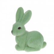 Декоративная фигурка Flora Пасхальный Кролик флок мятный 40336, 10 см.