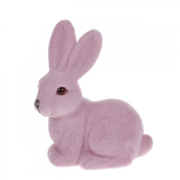 Декоративна фігурка Flora Кролик Великодній флок фіолетовий 40337, 10 см.