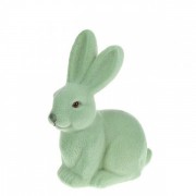 Декоративная фигурка Flora Пасхальный Кролик флок мятный 40332, 15 см.