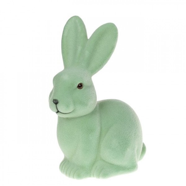Декоративная фигурка Flora Пасхальный Кролик флок мятный 40328, 23 см.