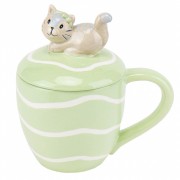 Кружка Радужный котенок зеленый, 400 мл (4000-031/green) Elso