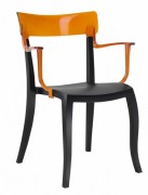 Крісло PAPATYA Hera-K Чорне сидіння, верх оранжевий