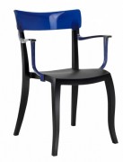 Кресло PAPATYA Hera-K Черное сидение, верх синий