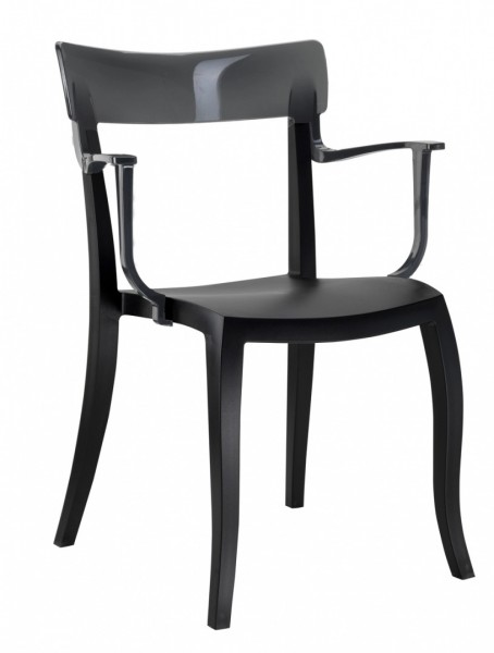 Крісло PAPATYA Hera-K Чорне сидіння, верх димчастий