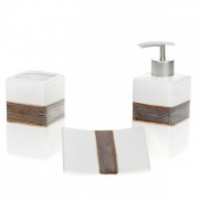 Набор Flora керамический для ванной комнаты 3 предмета белый с медным 32498